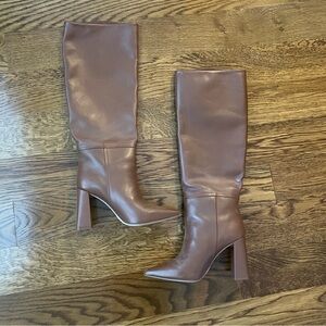 Steve Madden Womens Showbiz Leather Knee-High Boots